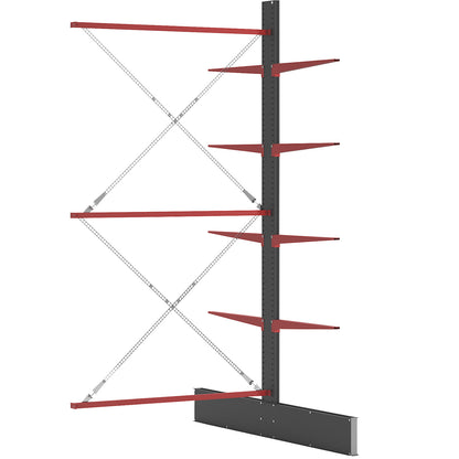 Cantilever racking unit Attillo heavy, double sided, HxW 4000 x 2000 mm, cantilever arm 1000 mm, extension shelf unit.