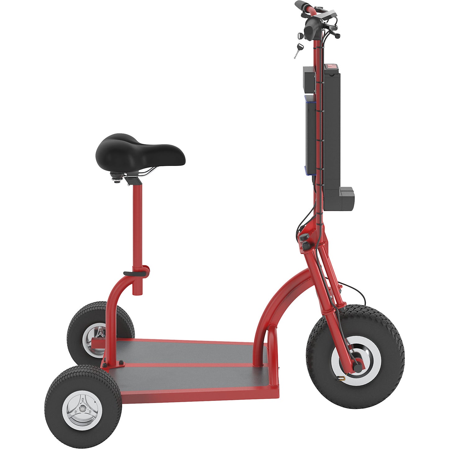 PRO electric transport dolly, 800 W, 3 wheels, with saddle seat, red.