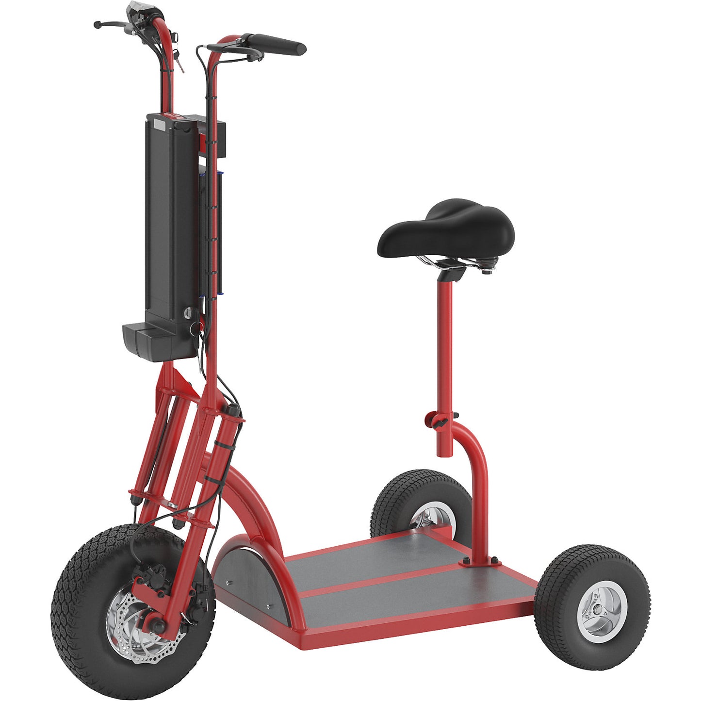 PRO electric transport dolly, 800 W, 3 wheels, with saddle seat, red.