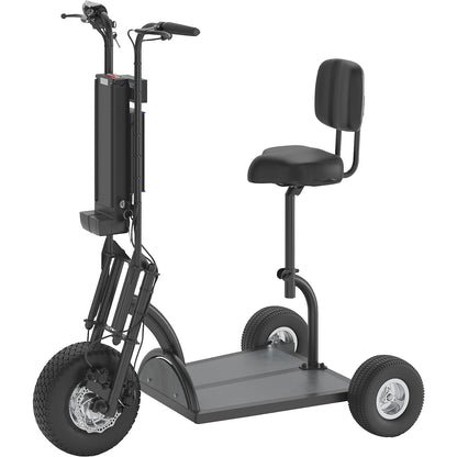 PRO electric transport dolly, 800 W, 3 wheels, with seat, black.