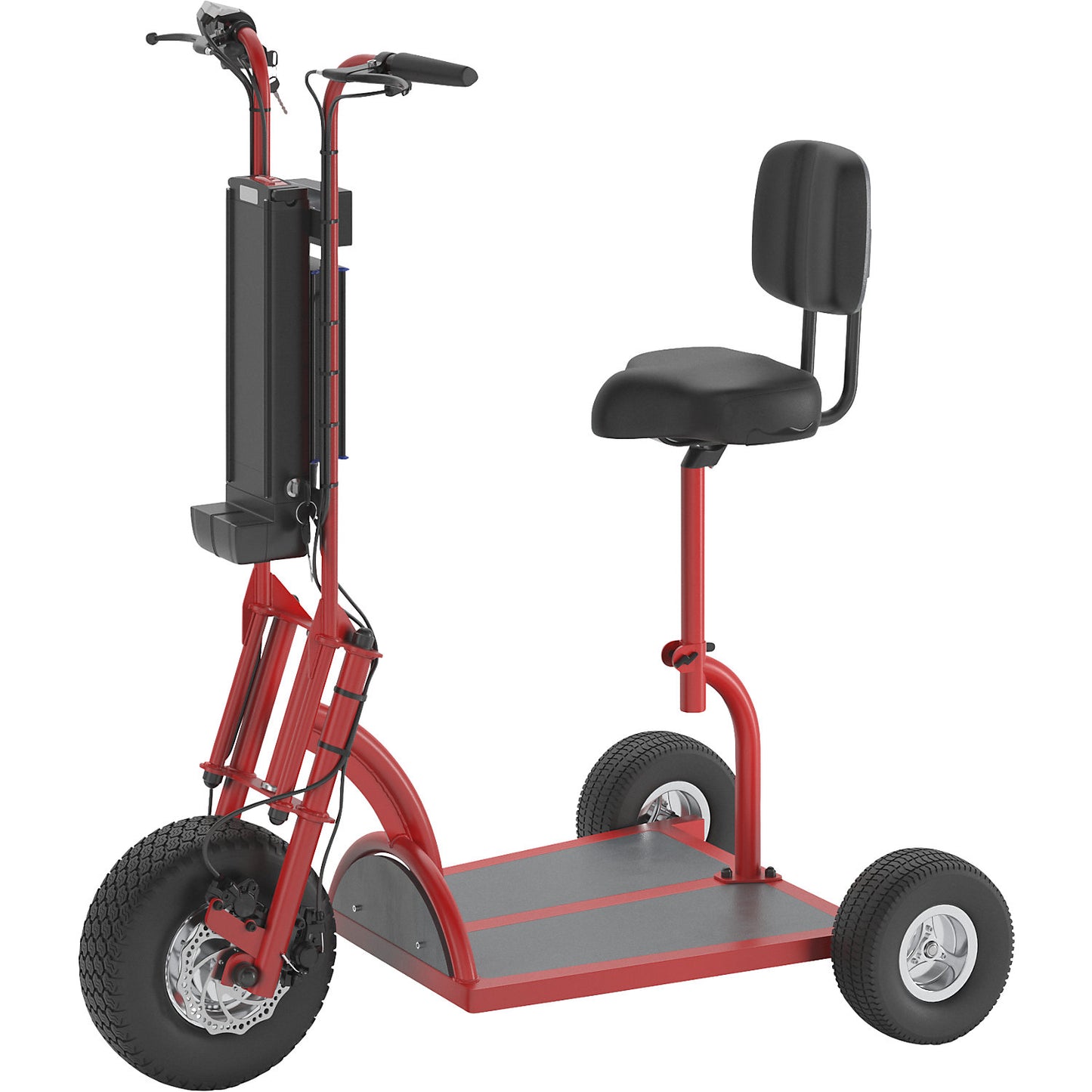 PRO electric transport dolly, 800 W, 3 wheels, with seat, red.