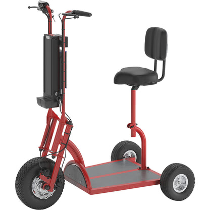 PRO electric transport dolly, 800 W, 3 wheels, with seat, red.