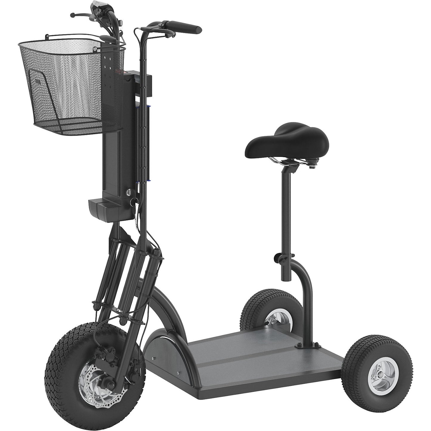 PRO electric transport dolly, 800 W, with basket at front, black.