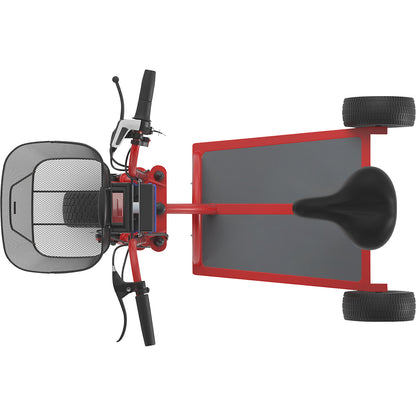 PRO electric transport dolly, 800 W, with basket at front, red.