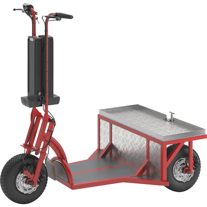 PRO electric transport dolly, 2 x 800 W, with 2 wheel drive, red.