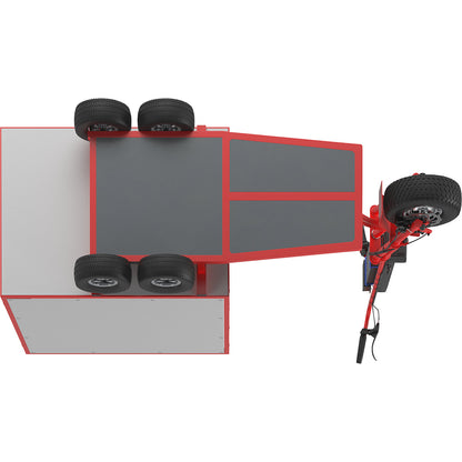 XXL PRO electric transport dolly, 5 wheels, with open box, red.