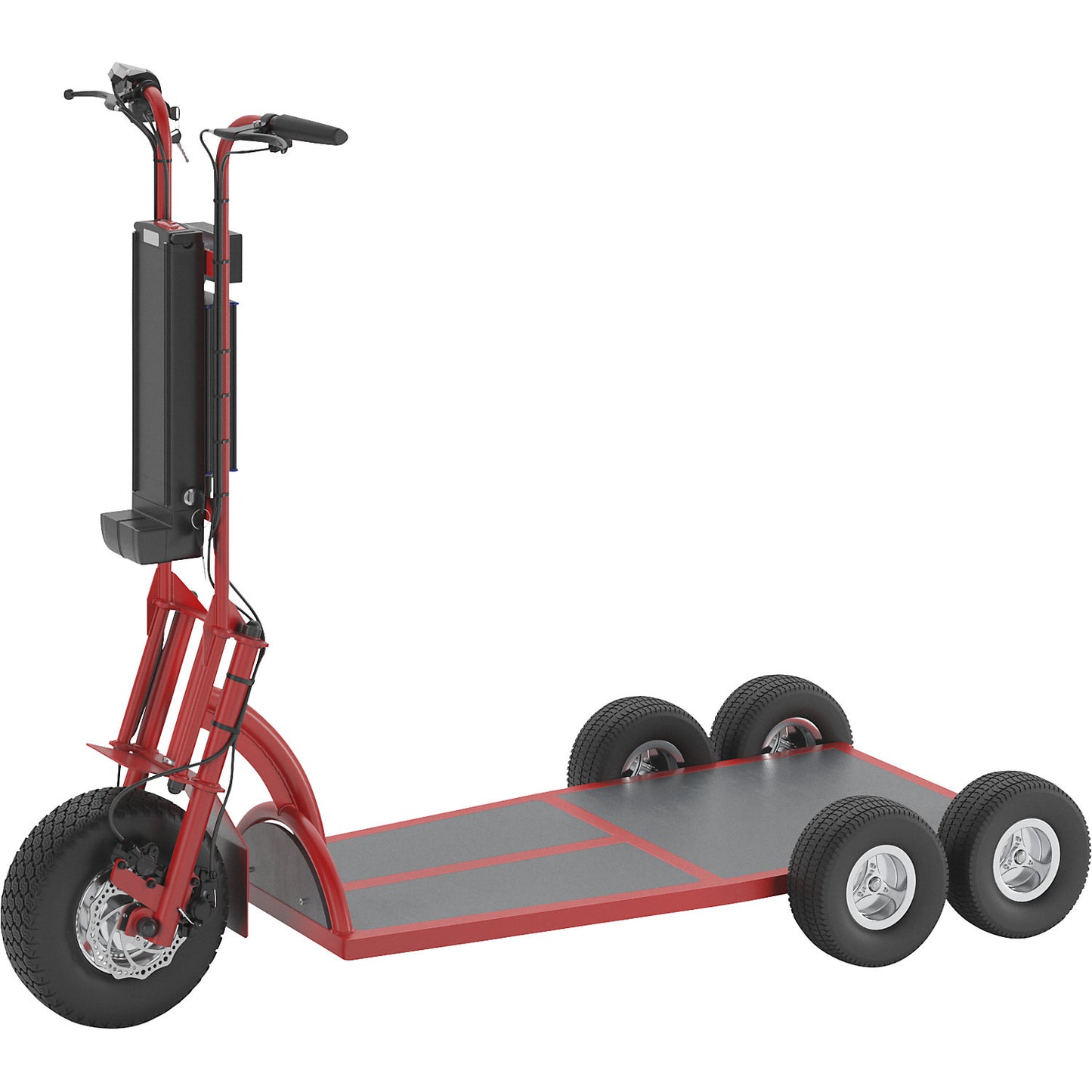 XXL PRO electric transport dolly, 5 wheels, red.