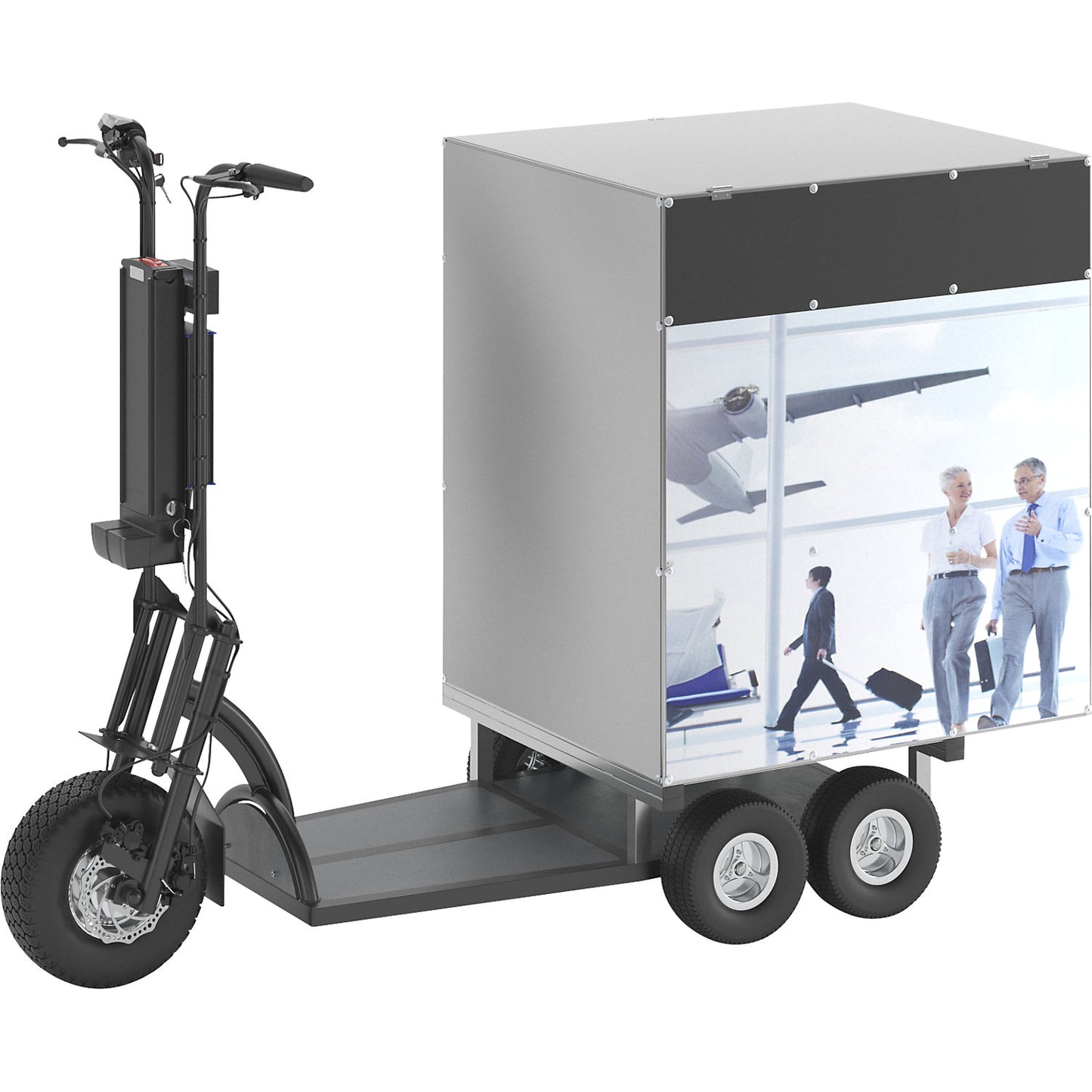 XXL PRO electric transport dolly, 5 wheels, with box, black.