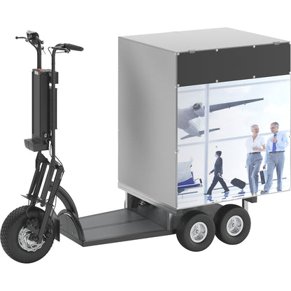 XXL PRO electric transport dolly, 5 wheels, with box, black.