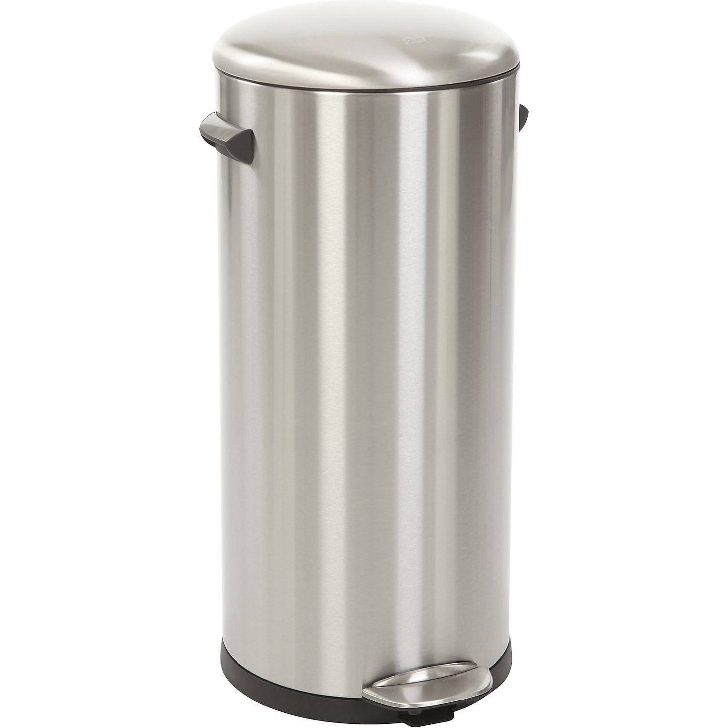 Waste collector with pedal, stainless steel, with handles, capacity 30 L, HxØ 660 x 292 mm.