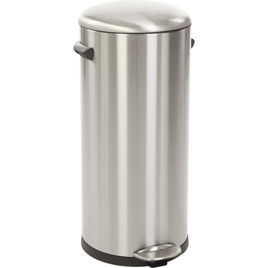 Waste collector with pedal, stainless steel, with handles, capacity 30 L, HxØ 660 x 292 mm.