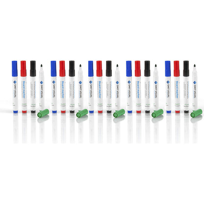 Board and flip-chart marker, colour assortment, blue, red, black, green, pack of 20.