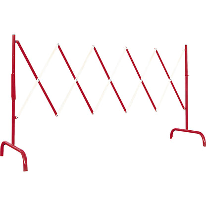 Expanding barrier, steel, extendable, 2 feet, pack of 4, red/white, max. length 3000 mm.
