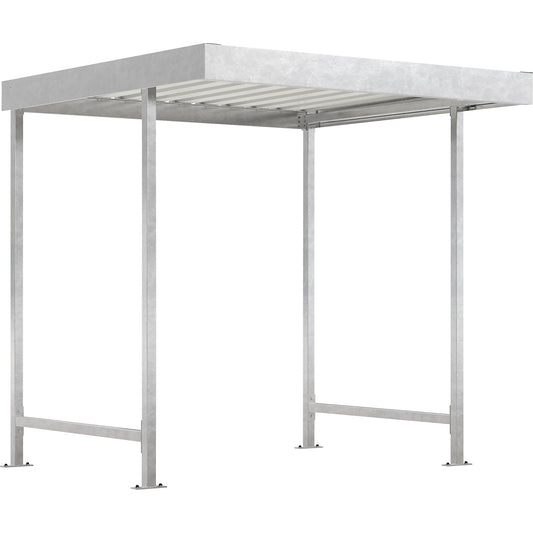 Material shelter Leipzig, standard unit, W 2250 mm, single sided, HxD 2360 x 2200 mm.