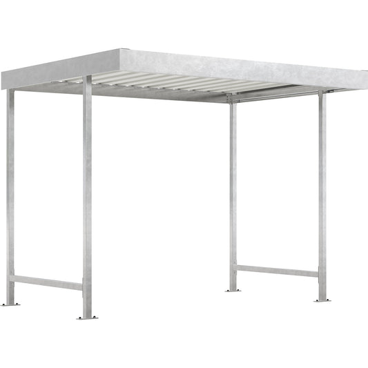 Material shelter Leipzig, standard unit, W 2870 mm, single sided, HxD 2360 x 2200 mm.