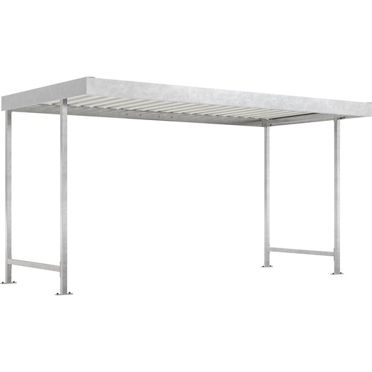 Material shelter Leipzig, standard unit, W 4300 mm, single sided, HxD 2360 x 2200 mm.