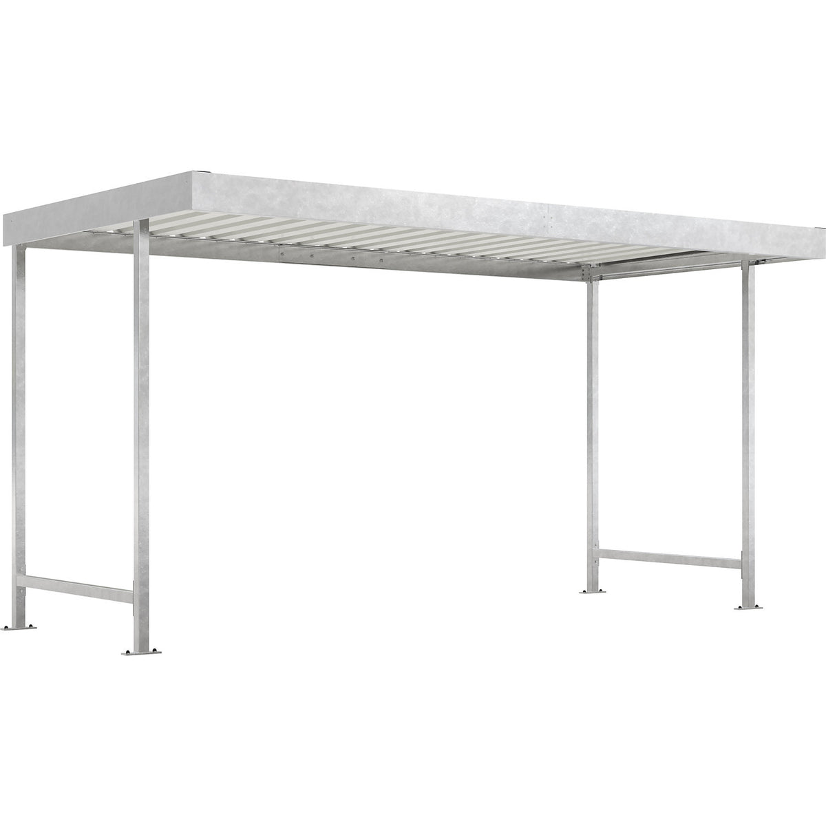 Material shelter Leipzig, standard unit, W 4300 mm, single sided, HxD 2360 x 2200 mm.