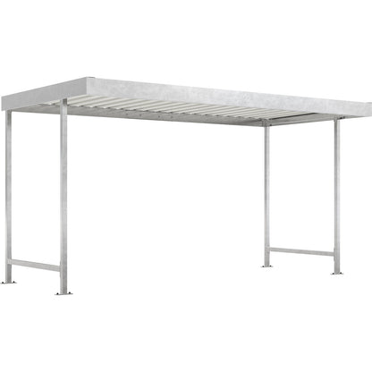 Material shelter Leipzig, standard unit, W 4300 mm, single sided, HxD 2360 x 2200 mm.