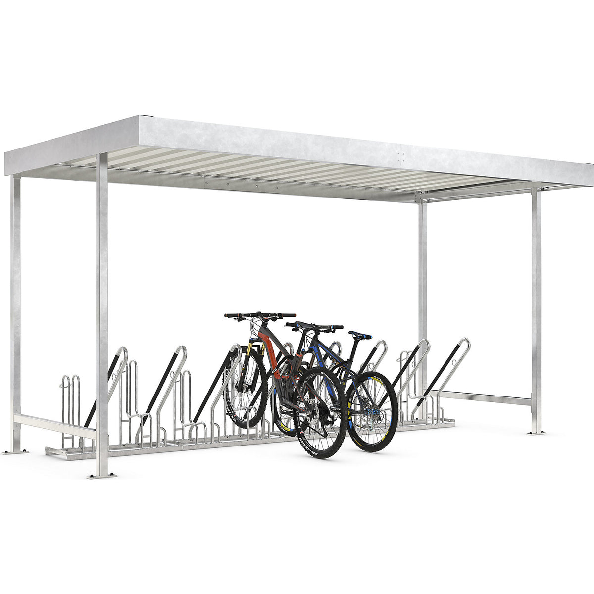 Material shelter Leipzig, standard unit, W 4300 mm, single sided, HxD 2360 x 2200 mm.