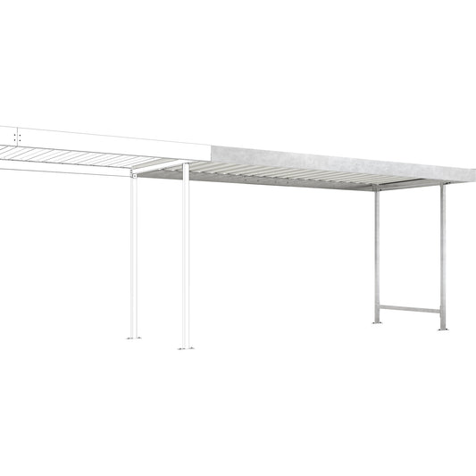 Material shelter Leipzig, extension unit, W 4300 mm, single sided, HxD 2360 x 2200 mm.
