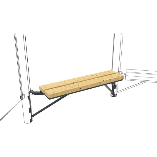 Bench seat for pavilion style shelter for persons, wooden seat surface, HxWxD 280 x 1000 x 260 mm.