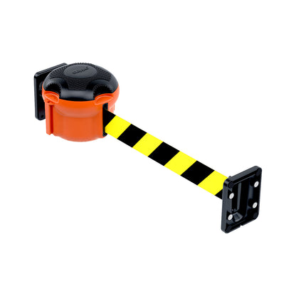 Belt barrier with magnetic clip, max. extension 9000 mm, yellow / black.
