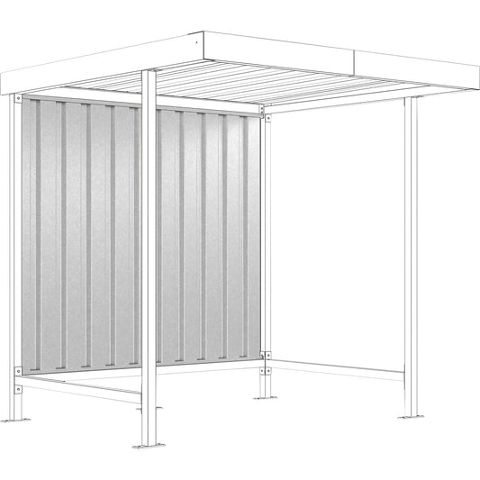Rear panel for material shelter Leipzig, for single sided model, for standard unit, W 2250 mm.