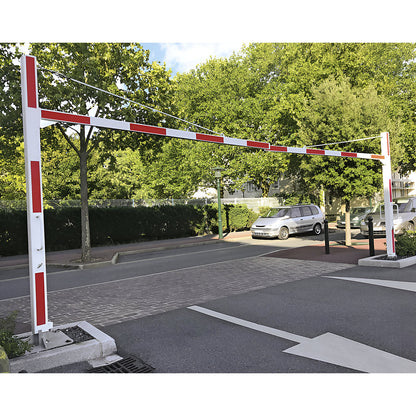 Height limiter, rotating, height 2500 - 3500 mm, width 5000 - 7000 mm, pure white.