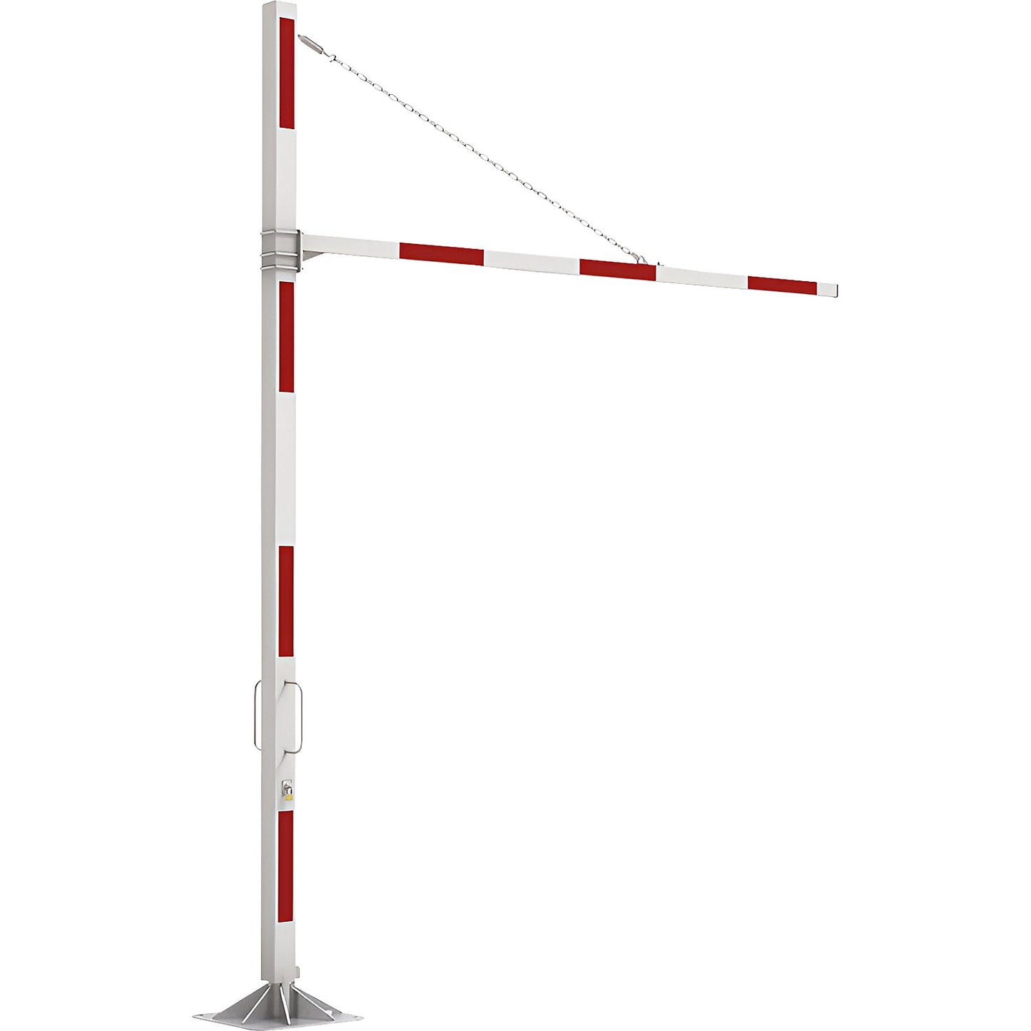 One-sided height limiter, rotating, height 3500 - 4000 mm, width 2500 - 3500 mm.