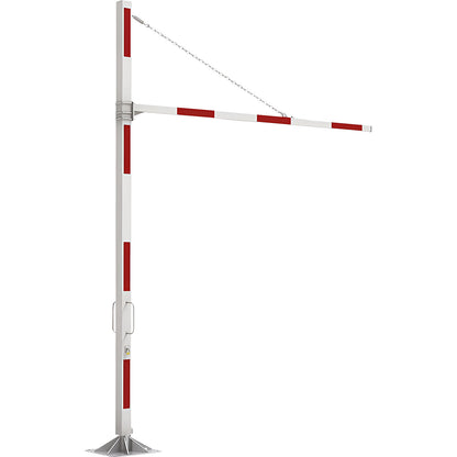 One-sided height limiter, rotating, height 3500 - 4000 mm, width 2500 - 3500 mm.