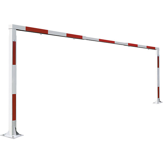 Fixed height limiter, HxW 2200 - 3570 x 5200 mm, pure white RAL 9010, hot dip galvanised.