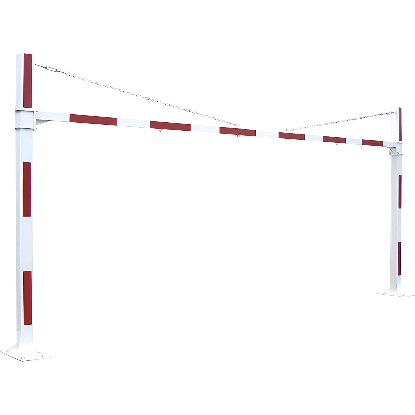 Fixed height limiter, HxW 2200 - 3750 x 7550 mm, pure white RAL 9010, hot dip galvanised.