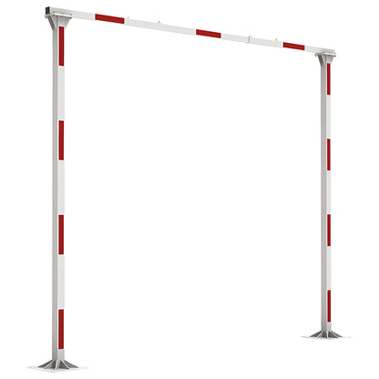 Fixed height limiter, HxW 4500 x 5200 mm, pure white RAL 9010, hot dip galvanised.