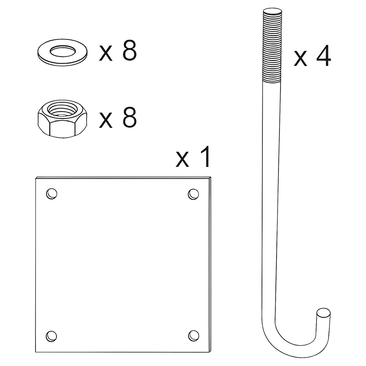 Installation set for height limiter, template and fasteners, 2500 - 3500 mm, H 2.5 - 3.5 m.