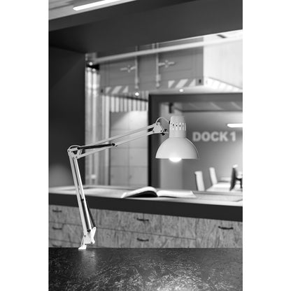 MAULstudy LED desk lamp, with clamp base, white.