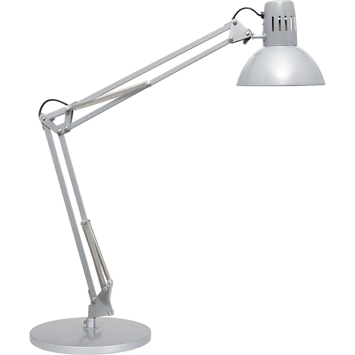 MAULstudy desk lamp, with pedestal base, bulb not included, silver.