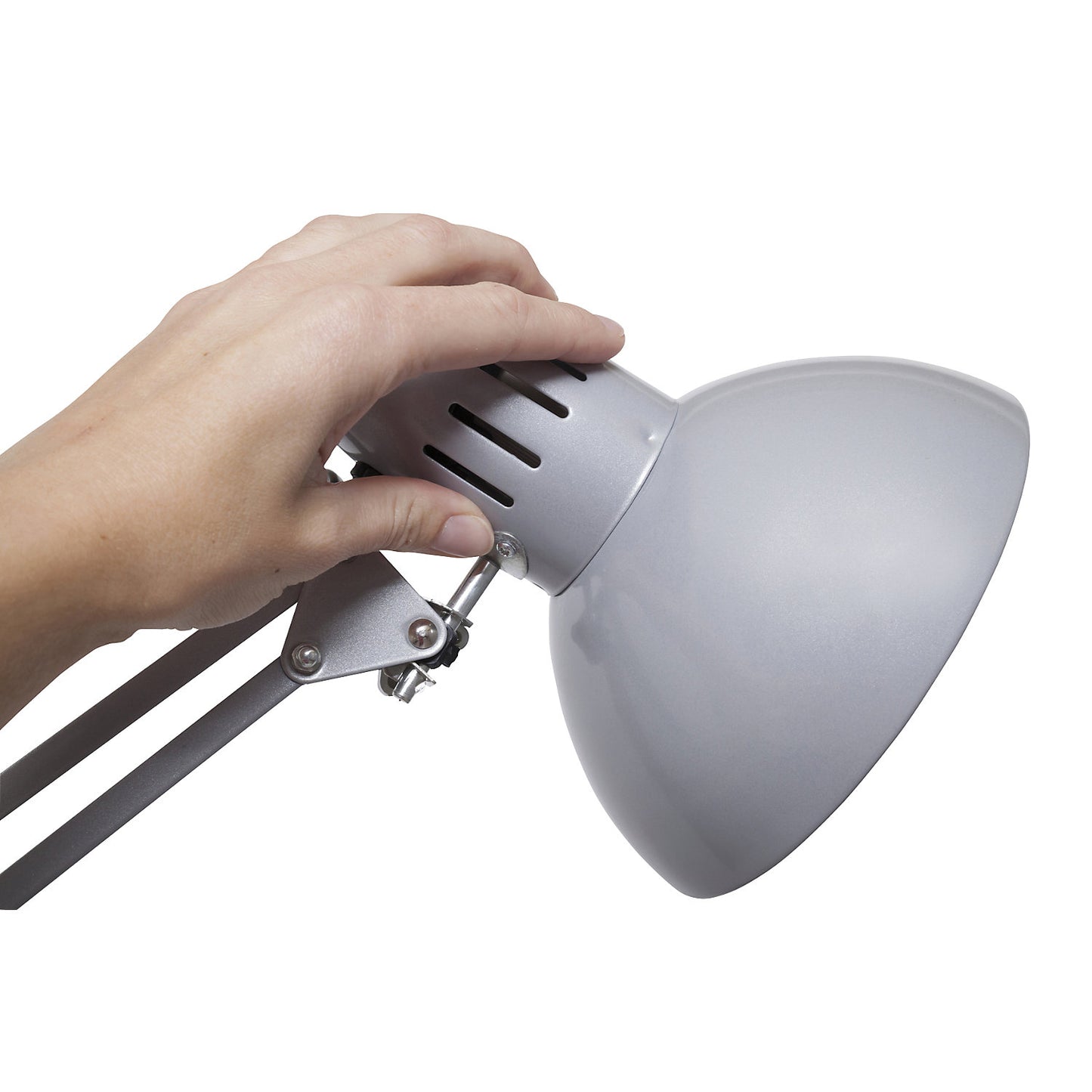 MAULstudy desk lamp, with clamp base, bulb not included, silver.