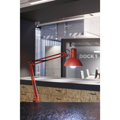 MAULstudy desk lamp, with clamp base, bulb not included, red.