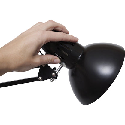 MAULstudy desk lamp, with clamp base, bulb not included, black.