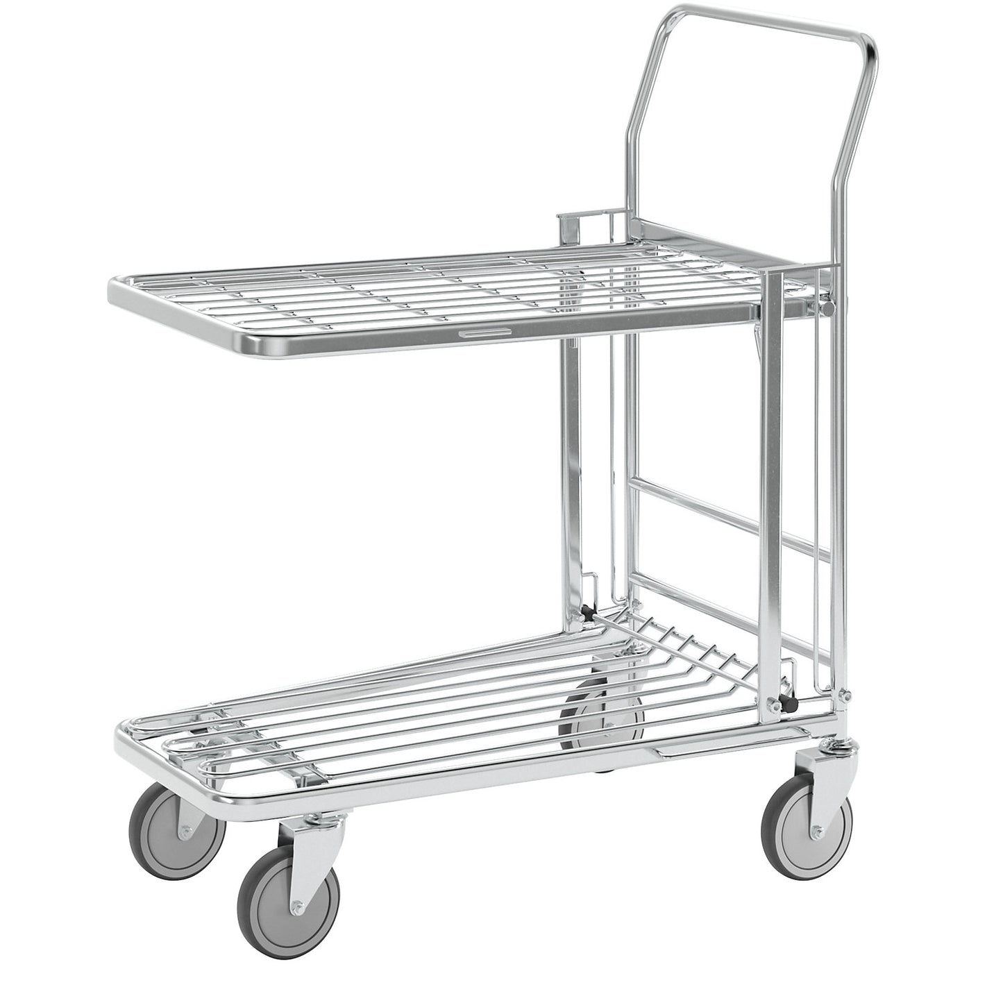 Shopping trolley, zinc plated, LxWxH 860 x 530 x 1010 mm, max. load 300 kg.
