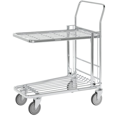 Shopping trolley, zinc plated, LxWxH 860 x 530 x 1010 mm, max. load 300 kg.