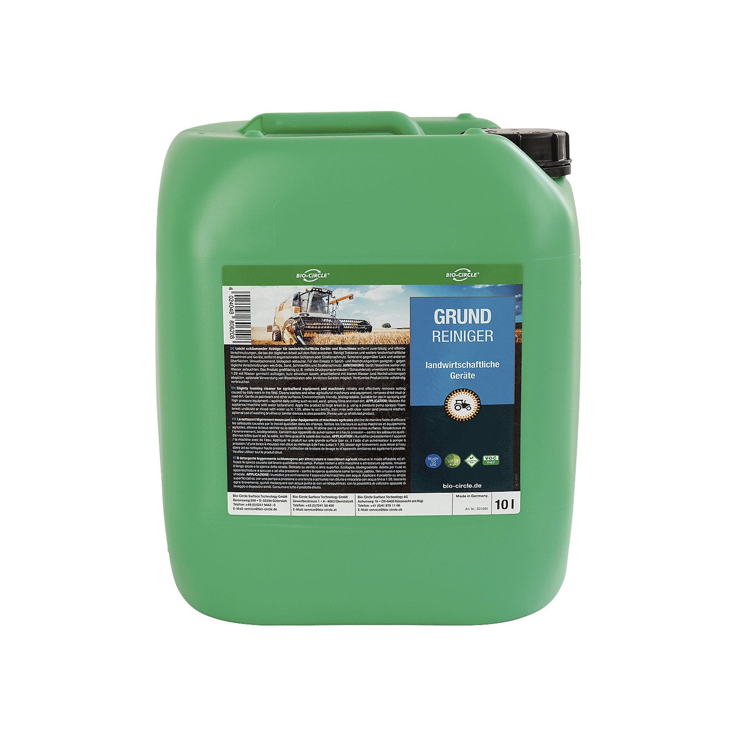 Floor cleaner, plastic canister, capacity 10 l.