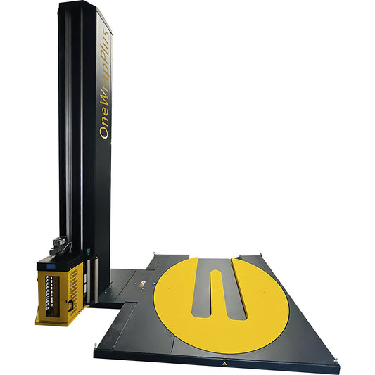 OneWrap+ pallet wrapper, with open turntable, pallet height 2200 mm, turntable Ø 1650 mm, electromagnetic brake.