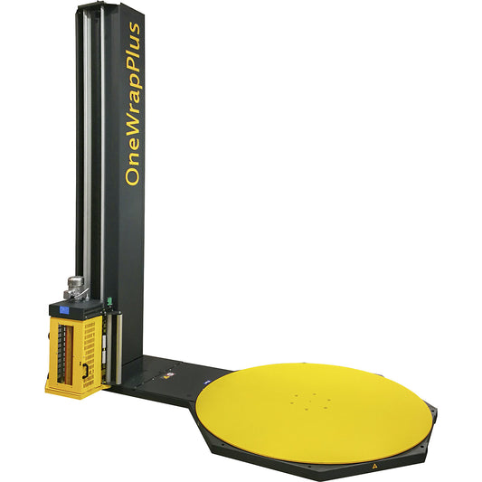 OneWrap+ pallet wrapper, with round turntable, pallet height 2200 mm, with turntable Ø 1800 mm, electromagnetic brake.