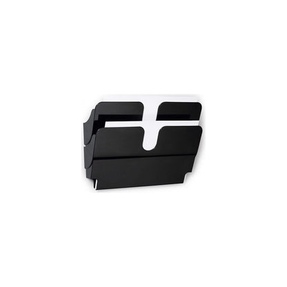 FLEXIPLUS document tray for wall mounting, incl. screws and wall plugs, 2 A4 landscape, black.