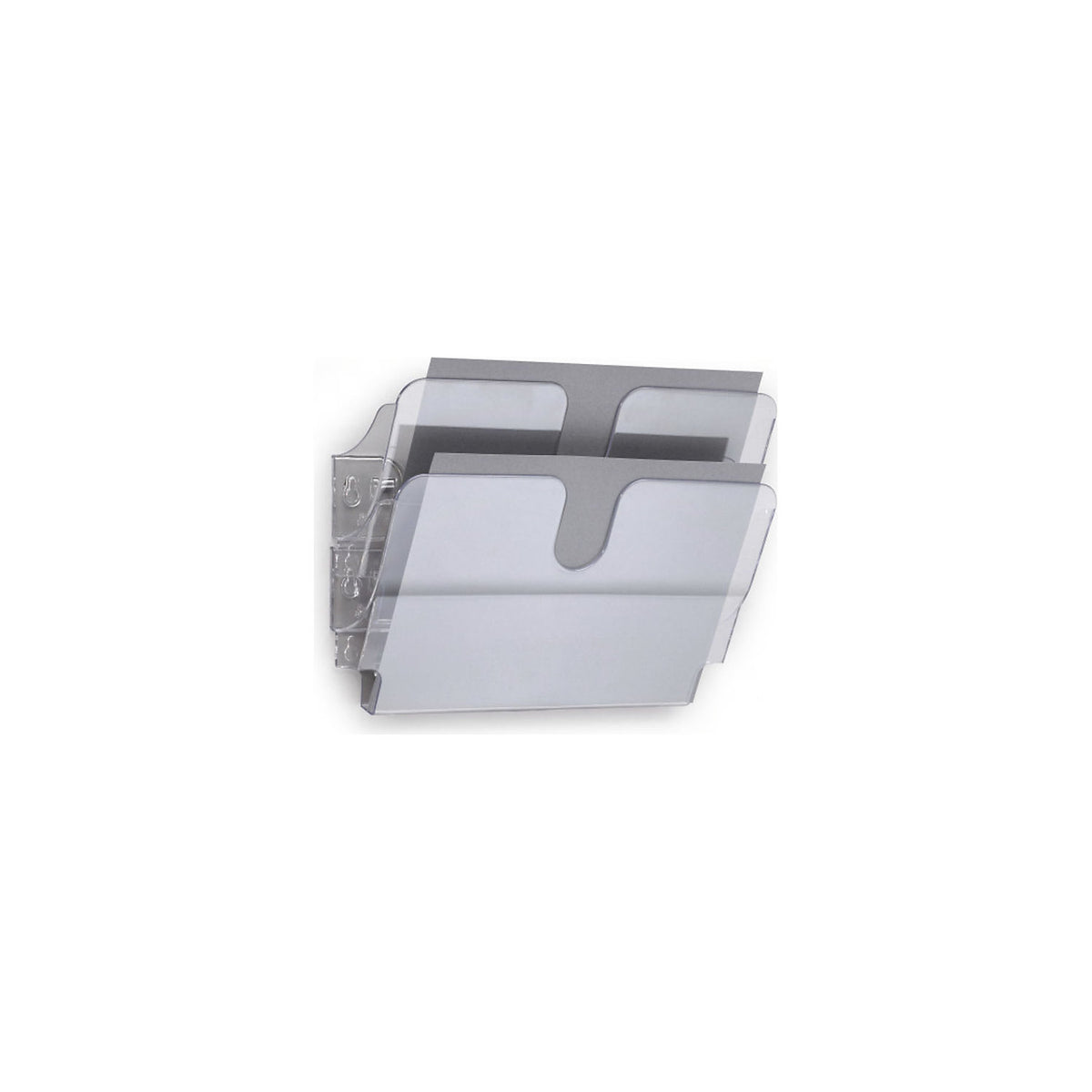 FLEXIPLUS document tray for wall mounting, incl. screws and wall plugs, 2 A4 landscape, transparent.