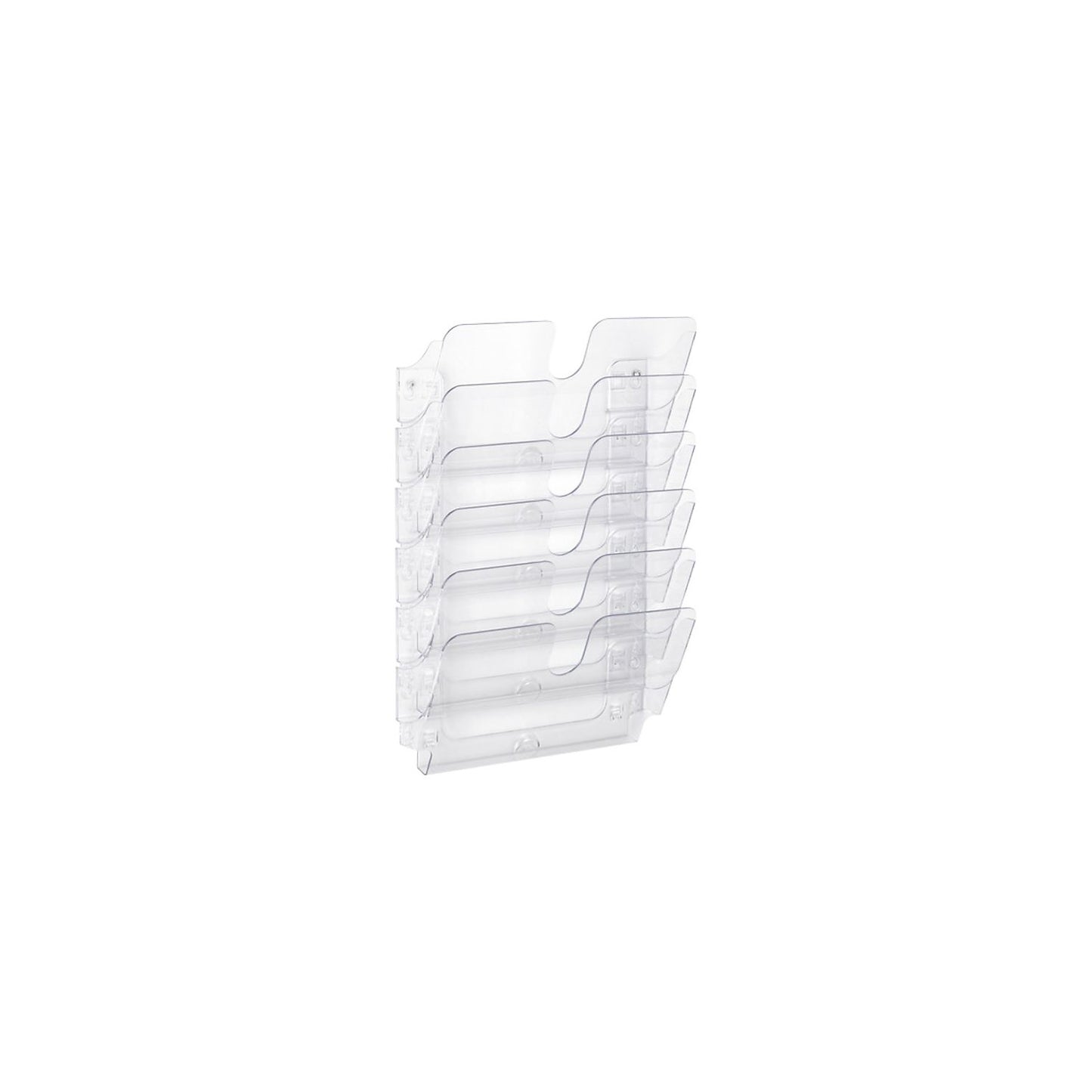 FLEXIPLUS document tray for wall mounting, incl. screws and wall plugs, 6 A4 landscape, transparent.