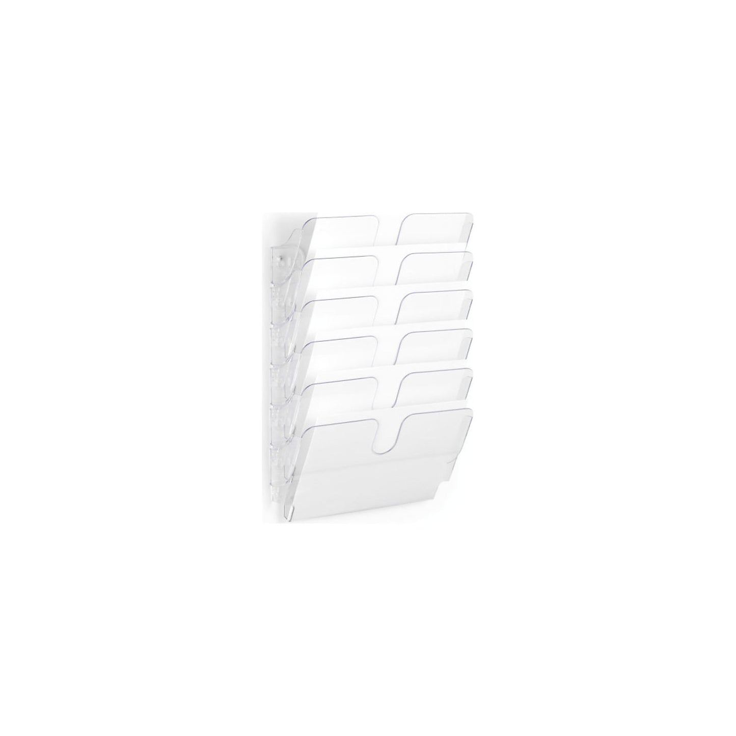 FLEXIPLUS document tray for wall mounting, incl. screws and wall plugs, 6 A4 landscape, transparent.