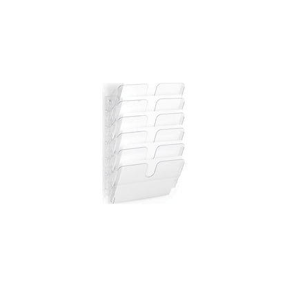 FLEXIPLUS document tray for wall mounting, incl. screws and wall plugs, 6 A4 landscape, transparent.