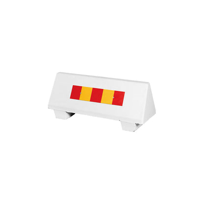 Concrete barrier, LxWxH 1090 x 390 x 465 mm, pack of 2, with reflectors, white.